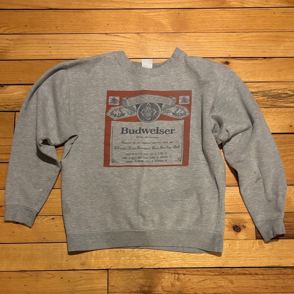 Budweiser Classic Gray Crewneck Sweater